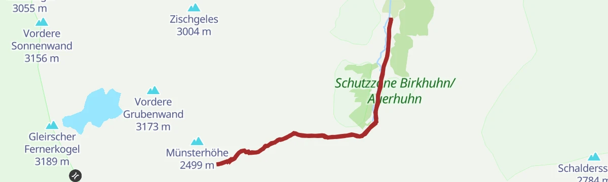 Route map: Lüsens - Westfalenhaus